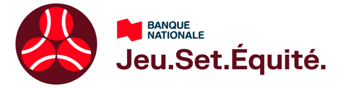 Dessin des logos de l’engagement Jeu.Set.Équité. et de la Banque Nationale