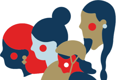 Dessin de silhouettes de femmes représentant la diversité d’activités philanthropiques 