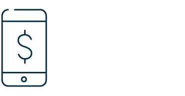 Icône d'une cellulaire avec un signe de $