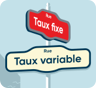 Picto de nom de rue avec taux variable et taux fixe