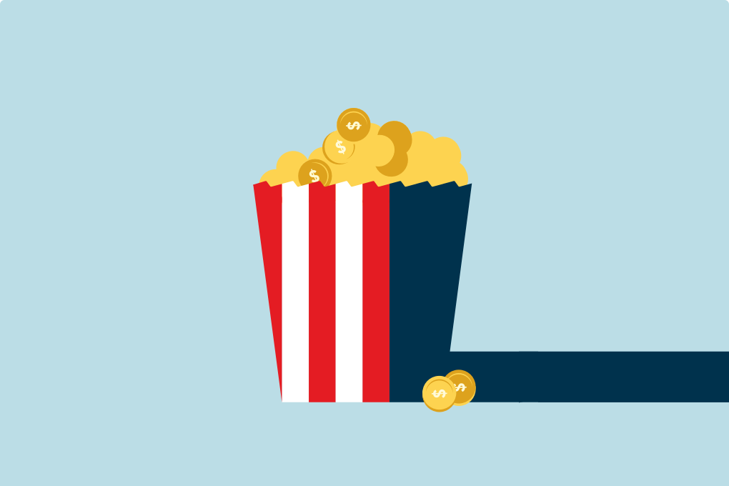 Dessin d'un pot rempli de pop-corn