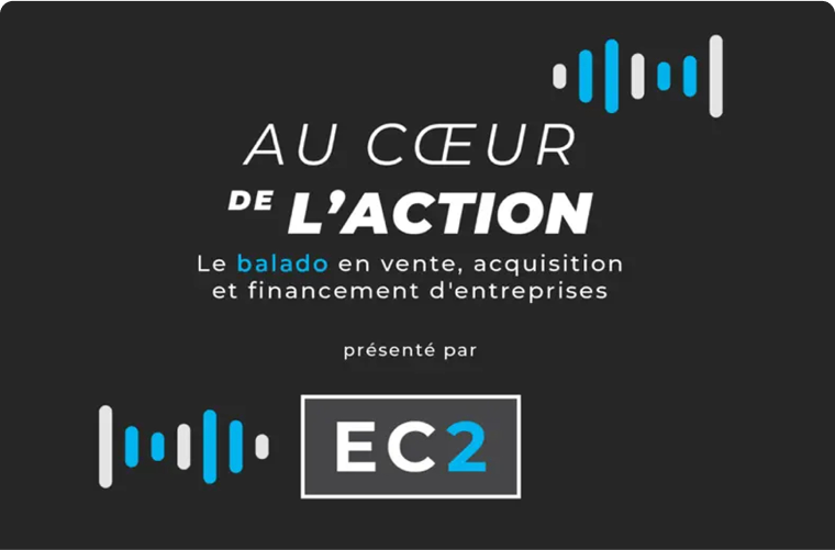 Visuel officiel du balado Au cœur de l’action d’EC2 