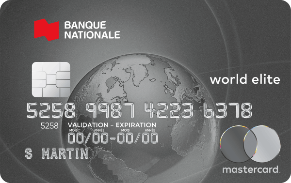 Photo d’une carte de crédit Mastercard World Elite