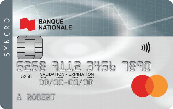 Photo de la carte de crédit Mastercard Syncro de la Banque Nationale