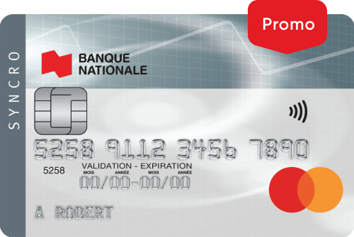Photo de la carte de crédit Mastercard Syncro de la Banque Nationale