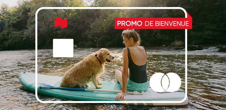 Photo d’une personne et d’un chien qui profitent d’une activité avec la carte de crédit Mastercard World Elite 