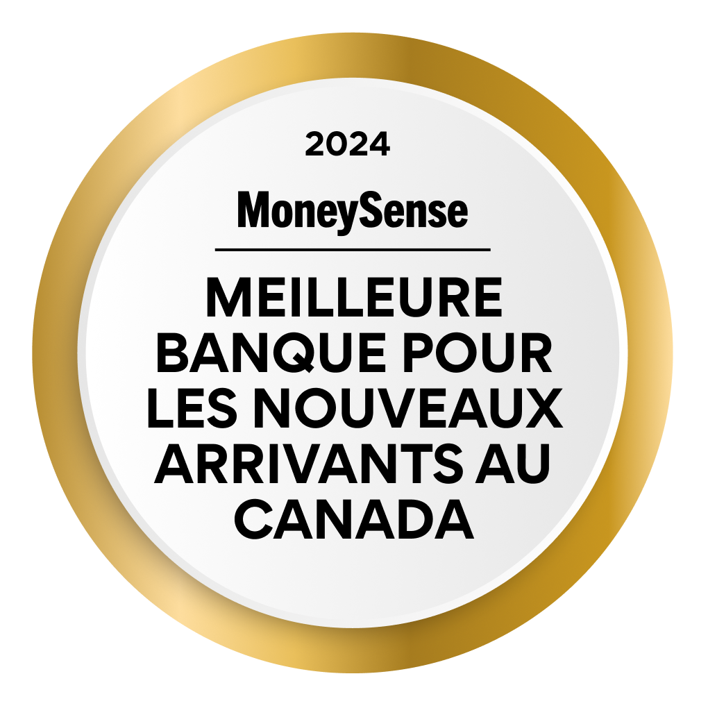 Image du badge MoneySense pour la meilleure banque pour les nouveaux arrivants au Canada 