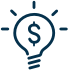 Icône d’une ampoule avec un symbole de dollar